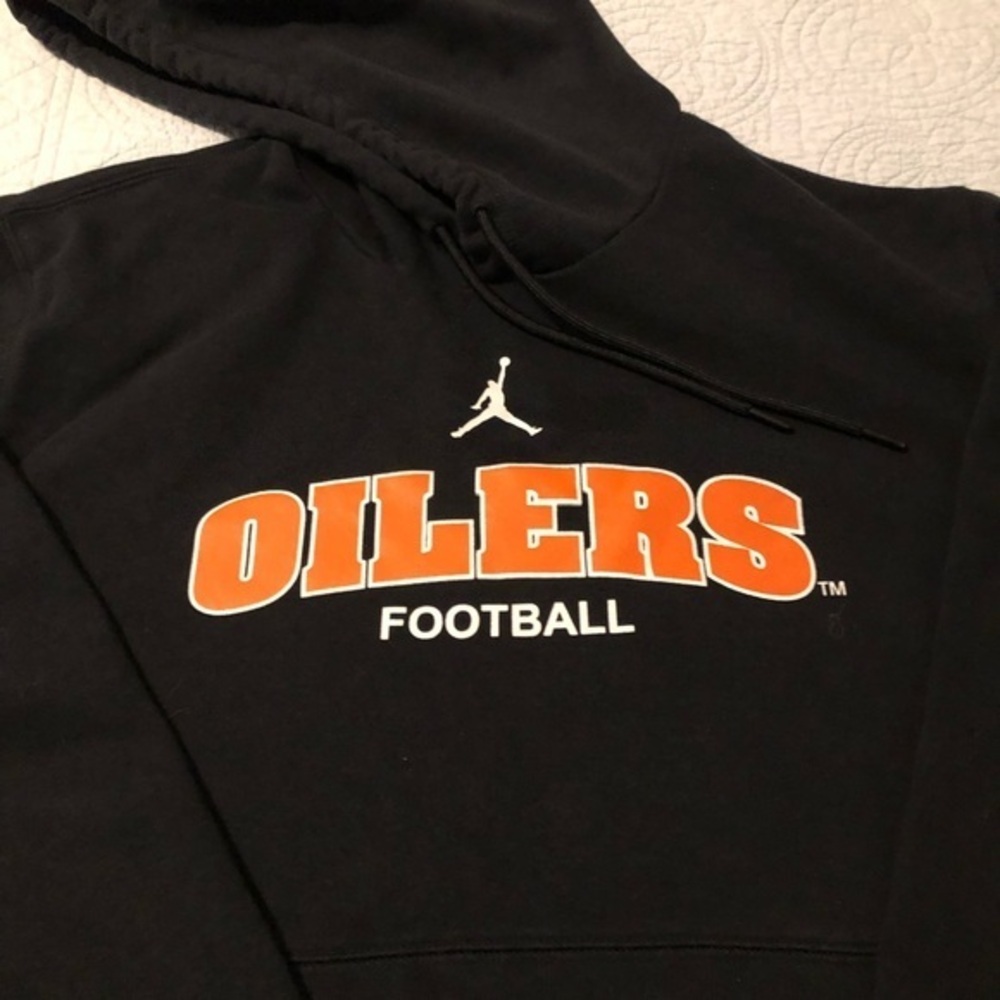 Nike Air Jordan Oilers Football black hoodie. Size XXL.
